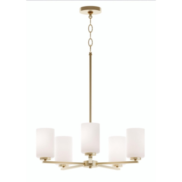 AFX Leo 5-Light Medium Base Chandelier - 120V - Light Antique Brass