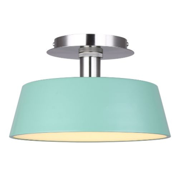 Canarm Jessa 13" LED Semi-Flush Mount - 3000K - 120V - Brushed Nickel / Green