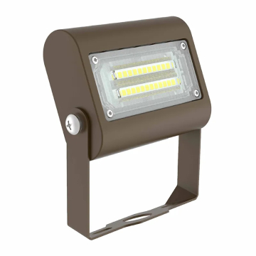 Westgate LFX LED Extra Small Flood Light - Yoke Mount - 15W - 5000K - 1,950 Lumens - 120-277V - Bronze