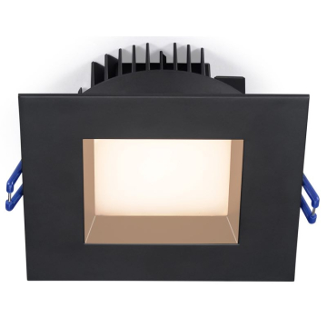 Lotus 4" Square Regressed Plenum LED Downlight - 14.5W - 4100K - Black - 120V