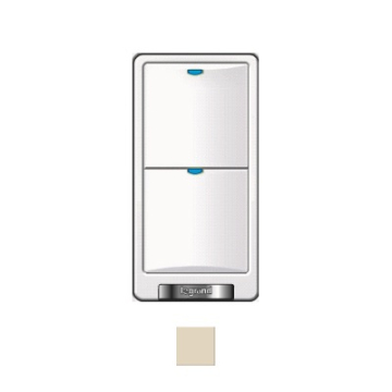 Wattstopper Digital Lighting 2-Button Wall Switch - Infrared - 24V - Light Almond