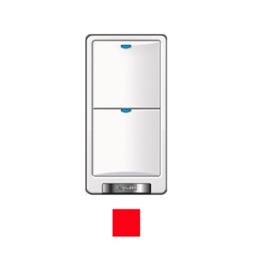 Wattstopper Digital Lighting 2-Button Wall Switch - Infrared - 24V - Red