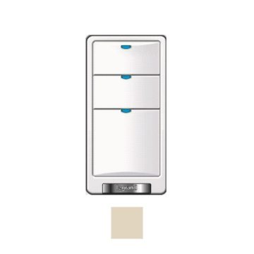 Wattstopper Digital Lighting 3-Button Wall Switch - Infrared - 24V - Light Almond