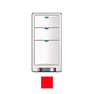 Wattstopper Digital Lighting 3-Button Wall Switch - Infrared - 24V - Red