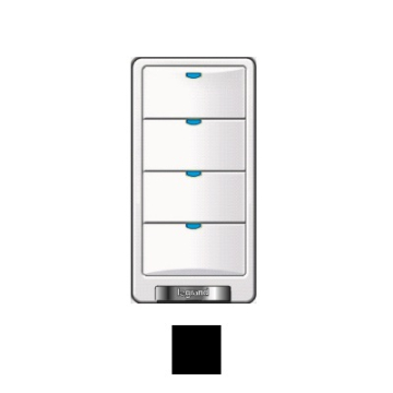 Wattstopper Digital Lighting 4-Button Wall Switch - Infrared - 24V - Black