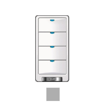 Wattstopper Digital Lighting 4-Button Wall Switch - Infrared - 24V - Gray