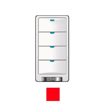Wattstopper Digital Lighting 4-Button Wall Switch - Infrared - 24V - Red