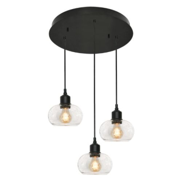 AFX Laney 3-Light Round Pendant - 120V - Black