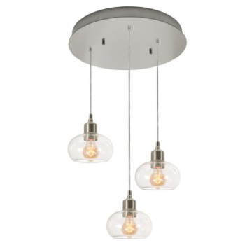 AFX Laney 3-Light Round Pendant - 120V - Satin Nickel