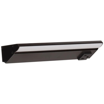 Task Lighting 10.5" 6W Lighted Power Strip - 1 Receptacle - 2700K - 300 Lumens - 12V - Black