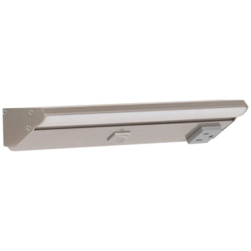 Task Lighting 10.5" Lighted Power Strip w/ Switch - 1 Gray Single Receptacle - 2700K - 200 Lumens - 120V - Satin Nickel