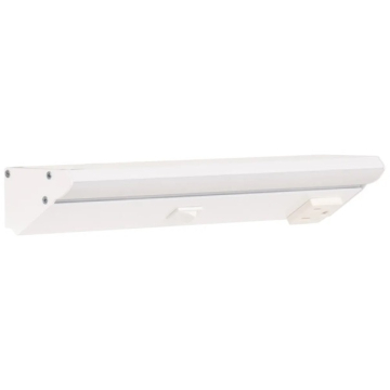 Task Lighting 10.5" Lighted Power Strip w/ Switch - 1 White Single Receptacle - 2700K - 200 Lumens - 120V - White