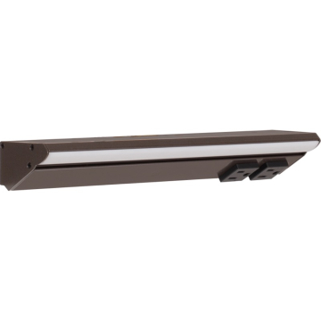 Task Lighting 12.5" 6W Lighted Power Strip - 2 Receptacles - 4000K - 600 Lumens - 12V - Bronze