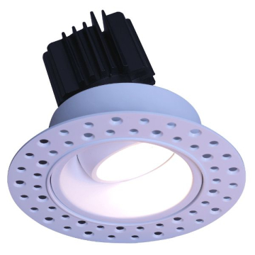 Lotus 3" Round Regressed Gimbal LED Downlight - High Output - 11W - Trimless - CCT Selectable - 120V - White