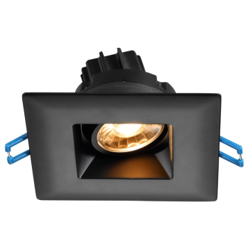 Lotus 3" Square Regressed Gimbal LED Downlight - 7.5W - 38° Beam Angle - 2700K - 580 Lumens - 120V - Black