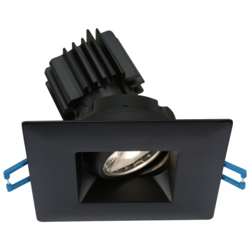 Lotus 3" Square Regressed Gimbal LED Downlight - High Output - 11W - Dim To Warm / 3K-18K - 750 Lumens - 120V - Black