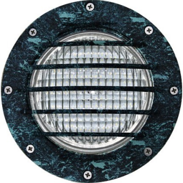 Dabmar 4W LED In-Ground Well Light w/ Grill - PAR36 Lamp - 3000K - 12V - Verde Green
