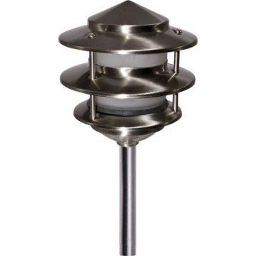 Dabmar 4W LED 12" 3-Tier Pagoda LED Pathway Light - 3000K - 12V - Stainless Steel
