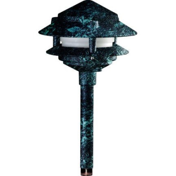 Dabmar 4W LED 10" 2-Tier Pagoda LED Pathway Light - 3000K - 12V - Verde Green