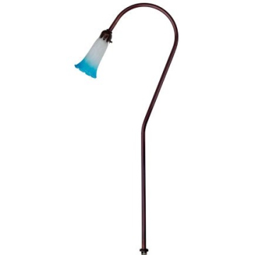 Dabmar 3W 28" LED Pathway Light - Blue Shade - Turtle Friendly Amber - 12V - Antique Bronze