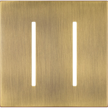 Lutron GRAFIK T New Architectural Wallplate - 2-Gang - Antique Brass