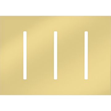 Lutron GRAFIK T New Architectural Wallplate - 3-Gang - Bright Brass