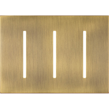 Lutron GRAFIK T New Architectural Wallplate - 3-Gang - Antique Brass