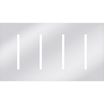 Lutron GRAFIK T New Architectural Wallplate - 4-Gang - Bright Chrome