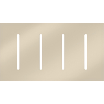 Lutron GRAFIK T New Architectural Wallplate - 4-Gang - Bright Nickel