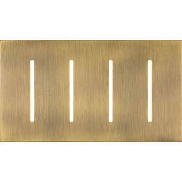Lutron GRAFIK T New Architectural Wallplate - 4-Gang - Antique Brass