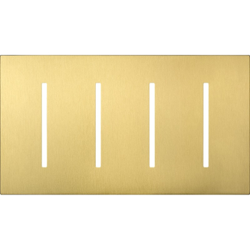 Lutron GRAFIK T New Architectural Wallplate - 4-Gang - Satin Brass