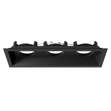 DMF Lighting M-Series Multiple Square 3-Head Flanged Trim - Black