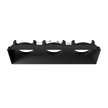 DMF Lighting M-Series Multiple Square 3-Head Flangeless Trim - Black