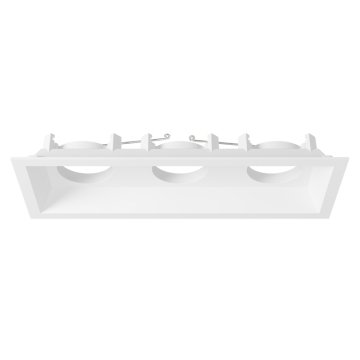 DMF Lighting M-Series Multiple Square 3-Head Flanged Trim - White