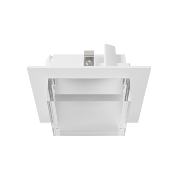 DMF Lighting M-Series 4" Square Decorative Closed Clear / Frosted Inside Trim - White