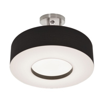 AFX Montclair 12" LED Semi-Flush Mount - CCT Selectable - 120-277V - Satin Nickel / Black