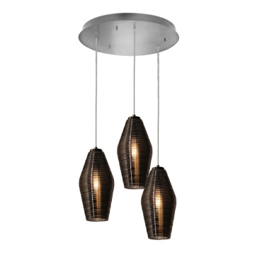 AFX Mila 3-Light Round Pendant - 120V - Satin Nickel