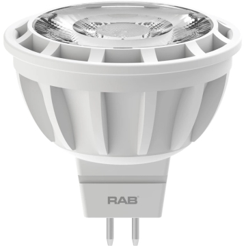 RAB 7.5W LED MR16 Lamp - GU5.3 Base - 35º Beam Angle - Dimmable - 3000K - 570 Lumens - 12V