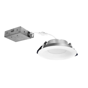 Nora Lighting 4" Contractor Series Can-less LED Downlight - Deep Reflector - 10W - CCT Selectable - Matte Powder White - 12-PACK