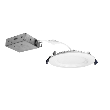 Nora Lighting 4" Contractor Series Can-less LED Wafer Downlight - Regressed Baffle - 10W - CCT Selectable - Matte Powder White - 12-PACK