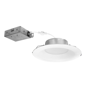 Nora Lighting 6" Contractor Series Can-less LED Downlight - Deep Reflector - 12W - CCT Selectable - Matte Powder White - 12-PACK