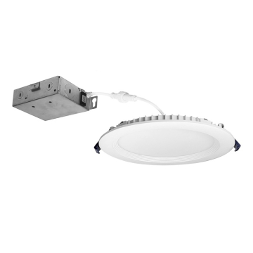 Nora Lighting 6" Contractor Series Can-less LED Wafer Downlight - Regressed Baffle - 13.5W - CCT Selectable - Matte Powder White - 12-PACK