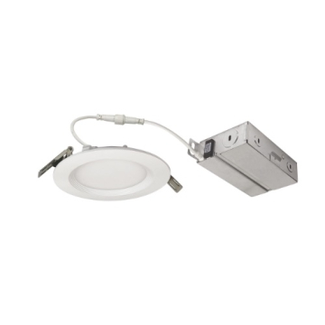Nora Lighting 4" E-Series FLIN Round LED Downlight - CCT Selectable - Matte Powder White - 120V