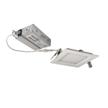 Nora Lighting 4" E-Series FLIN Square LED Downlight - CCT Selectable - Matte Powder White - 120V