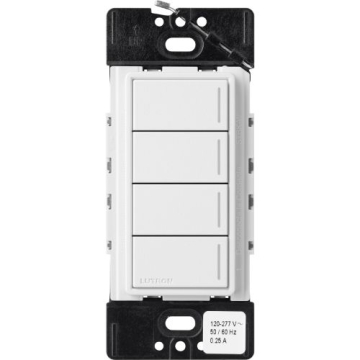 Lutron RadioRA 3 Sunnata RF Hybrid Keypad - 4 Button - Snow