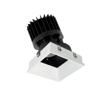 Nora Lighting 4" PLUS Square Iolite Trimless LED Gimbal Downlight - 2700K - 1,500 / 2,000 Lumens - Matte Powder White
