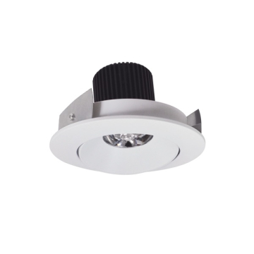 Nora Lighting 4" Iolite LED Downlight - Round Adjustable Cone - 10° Optic - 800 Lumens - 2700K - Matte Powder White