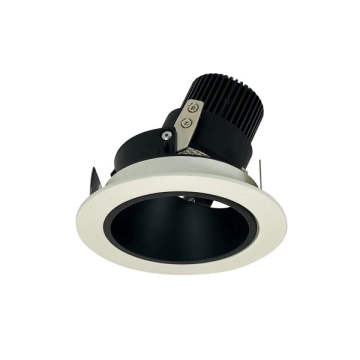 Nora Lighting 4" Iolite LED Downlight - Round Adjustable Deep Reflector - 1000 Lumens - 4000K - Black / White