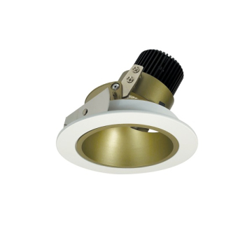 Nora Lighting 4" Iolite LED Downlight - Round Adjustable Deep Reflector - 1000 Lumens - 4000K - Champagne Haze / Matte Powder White