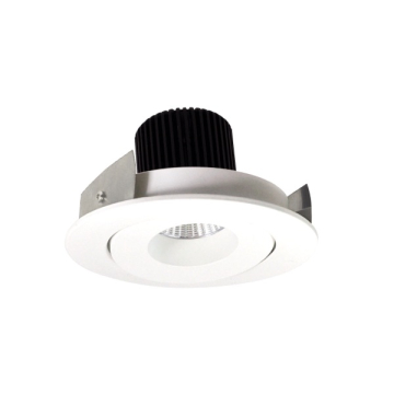 Nora Lighting 4" Iolite LED Downlight - Round Gimbal - 1000 Lumens - 2700K - Matte Powder White